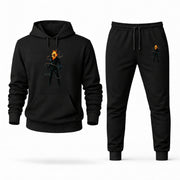 Men's Ghost Rider Hoodie Joggers Set - Black digital placement mockup