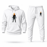 Men's Ghost Rider Hoodie Joggers Set - White digital placement mockup