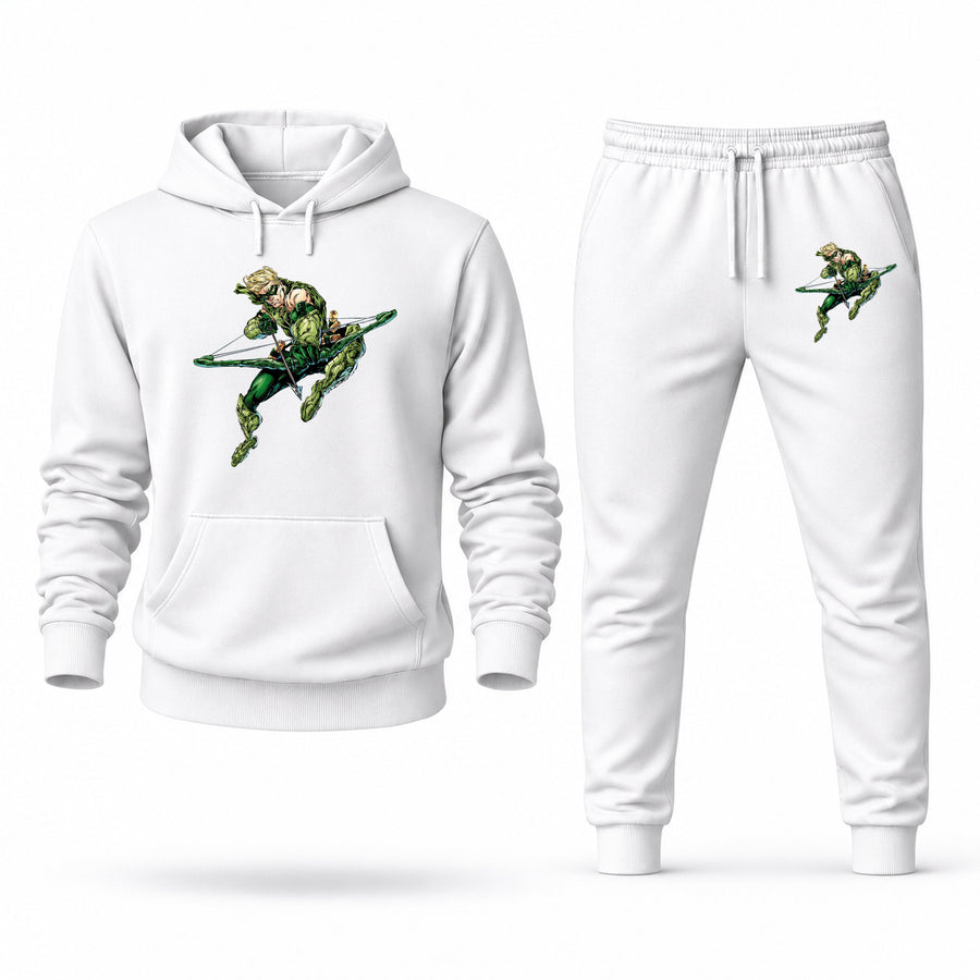 Men's Green Arrow Hoodie Joggers Set