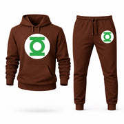 Men's Green Lantern Hoodie Joggers Set - Brown digital placement mockup