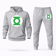 Men's Green Lantern Hoodie Joggers Set - Grey digital placement mockup