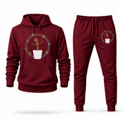 Men's Groot Hoodie Joggers Set - Burgundy digital placement mockup
