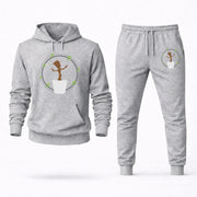 Men's Groot Hoodie Joggers Set - Grey digital placement mockup