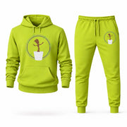 Men's Groot Hoodie Joggers Set - Lime Green digital placement mockup