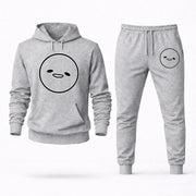 Men's Gudetama Hoodie Joggers Set - Grey digital placement mockup