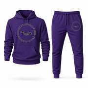 Men's Gudetama Hoodie Joggers Set - Purple digital placement mockup