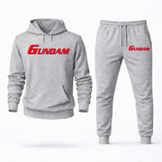 Men's Gundam Hoodie Joggers Set - Grey digital placement mockup