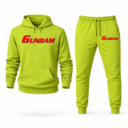 Men's Gundam Hoodie Joggers Set - Lime Green digital placement mockup