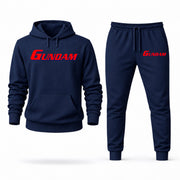 Men's Gundam Hoodie Joggers Set - Navy digital placement mockup