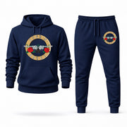 Men's Guns N Roses Hoodie Joggers Set - Navy digital placement mockup