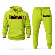 Men's Haikyu Hoodie Joggers Set - Lime Green digital placement mockup