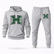 Men's Hawai'i Hoodie Joggers Set - Grey digital placement mockup