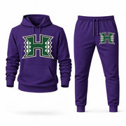 Men's Hawai'i Hoodie Joggers Set - Purple digital placement mockup