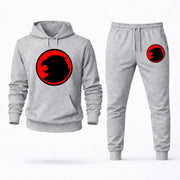 Men's Hawkgirl Hoodie Joggers Set - Grey digital placement mockup
