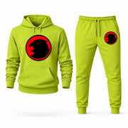 Men's Hawkgirl Hoodie Joggers Set - Lime Green digital placement mockup