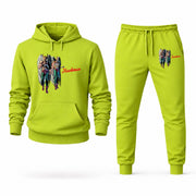 Men's Hawkman Hoodie Joggers Set - Lime Green digital placement mockup