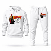 Men's Hellboy Hoodie Joggers Set - White digital placement mockup