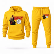 Men's Hellboy Hoodie Joggers Set - Yellow digital placement mockup