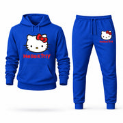 Men's Hello Kitty Hoodie Joggers Set - Blue digital placement mockup