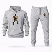 Men's Hercules Hoodie Joggers Set - Grey digital placement mockup