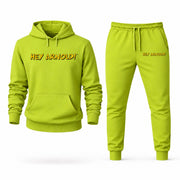 Men's Hey Arnold Hoodie Joggers Set - Lime Green digital placement mockup