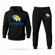 Men's Hofstra Hoodie Joggers Set - Black digital placement mockup