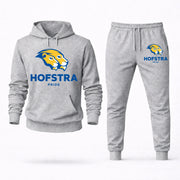Men's Hofstra Hoodie Joggers Set - Grey digital placement mockup