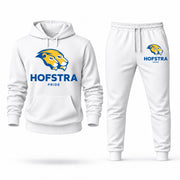 Men's Hofstra Hoodie Joggers Set - White digital placement mockup