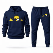 Men's Homer Simpson Hoodie Joggers Set - Navy digital placement mockup