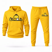 Men's Homer Simpson Hoodie Joggers Set - Yellow digital placement mockup