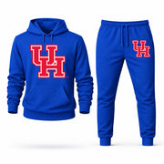 Men's Houston Hoodie Joggers Set - Blue digital placement mockup