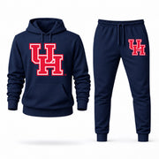 Men's Houston Hoodie Joggers Set - Navy digital placement mockup