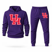 Men's Houston Hoodie Joggers Set - Purple digital placement mockup
