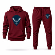 Men's Howard Hoodie Joggers Set - Burgundy digital placement mockup