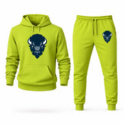 Men's Howard Hoodie Joggers Set - Lime Green digital placement mockup