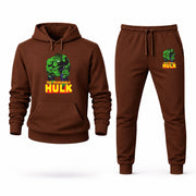 Men's Hulk Hoodie Joggers Set - Brown digital placement mockup