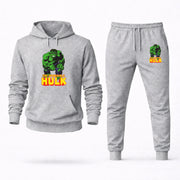 Men's Hulk Hoodie Joggers Set - Grey digital placement mockup