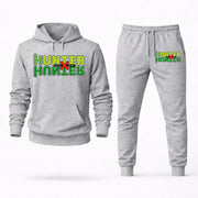 Men's Hunter x Hunter Hoodie Joggers Set - Grey digital placement mockup