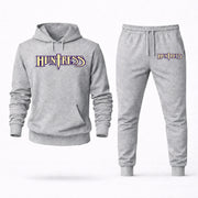 Men's Huntress Hoodie Joggers Set - Grey digital placement mockup