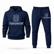 Men's Husqvarna Motorcycles Hoodie Joggers Set - Navy digital placement mockup