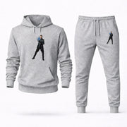 Men's Iceman Hoodie Joggers Set - Grey digital placement mockup