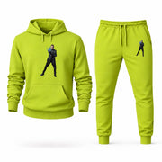 Men's Iceman Hoodie Joggers Set - Lime Green digital placement mockup