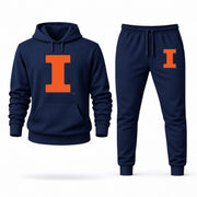 Men's Illinois Hoodie Joggers Set - Navy digital placement mockup