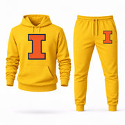 Men's Illinois Hoodie Joggers Set - Yellow digital placement mockup