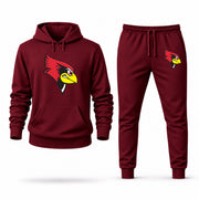 Men's Illinois State Hoodie Joggers Set - Burgundy digital placement mockup