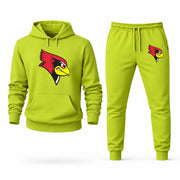 Men's Illinois State Hoodie Joggers Set - Lime Green digital placement mockup