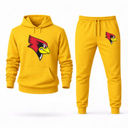 Men's Illinois State Hoodie Joggers Set - Yellow digital placement mockup