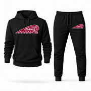 Men's Indian Motorcycle Hoodie Joggers Set - Black digital placement mockup