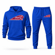 Men's Indian Motorcycle Hoodie Joggers Set - Blue digital placement mockup