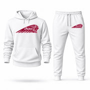 Men's Indian Motorcycle Hoodie Joggers Set - White digital placement mockup